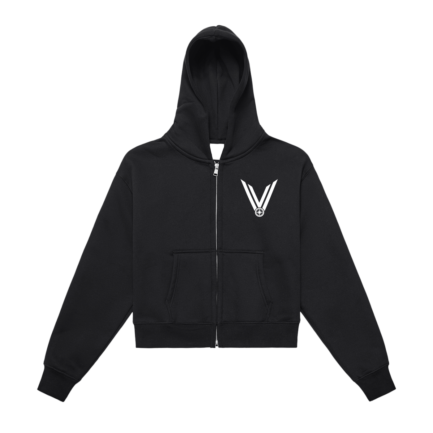 Women's  Fleece Zip-Up Voyager Cropped Hoodie