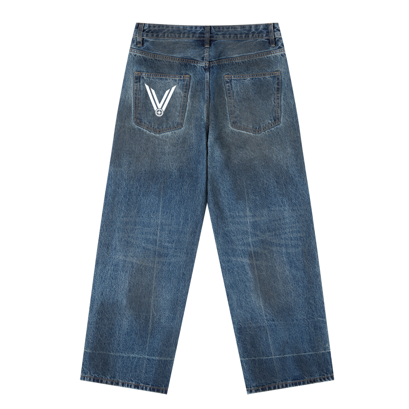 Vintage Wash Baggy Denim Jeans